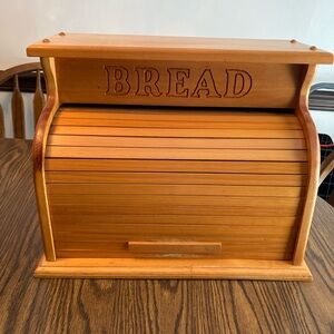 Vintage Wooden Bread Box Used